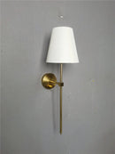 GobekUsa Gold Cloth Lampshade Wall Sconce for Bedroom Living Room Lighting