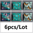 GobekUsa Green Leaves Flower Pillowcase Set | Modern Winter Short Plush 45x45cm Cozy Covers
