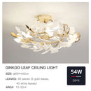 GobekUsa Ginkgo Leaf Bedroom Lamp: Post-modern Romantic Art Ceiling Light for Master Bedroom
