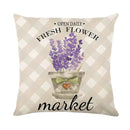 GobekUsa Lavender Flower Linen Pillowcase for Sofa Car, Living Room Decor, Throw Pillow Case