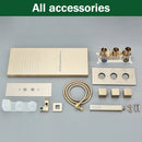 GobekUsa Brushed Gold Thermostatic Shower Faucet Set with Concealed Mixer Tap