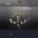 GobekUsa Black Brass Retro Crystal Copper LED Ceiling Pendant for Home Lighting