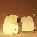 GobekUsa Capybara Silicone Night Light | Rechargeable, Adjustable Brightness, Timer, Cute Animal Design