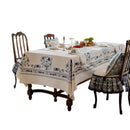 GobekUsa Blue Onion Print Tablecloth Overlay: Luxe French Pastoral Banquet Dining Decoration