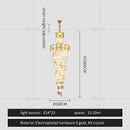 GobekUsa Crystal Chandelier: Elegant minimalist duplex living room lighting with a touch of luxury.