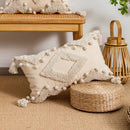 GobekUsa Beige Boho Style Cushion Cover 45x45/30x50cm - Handmade Square Pillow Case