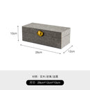 GobekUsa Golden Stone Handle Leather Jewelry Box: Elegant Desktop Storage Container for Home Decor