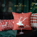 GobekUsa Christmas Cotton Linen Pillowcases - Decorative Sofa Cushion Cover in Various Sizes
