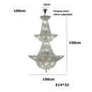 GobekUsa Crystal LED Chandelier Light Fixture for Luxe Living Room Décor