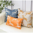 GobekUsa Gold Faux Silk Horses Jacquard Cushion Cover, Soft Chinese Style Throw Pillow Case