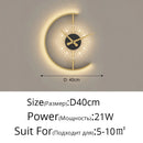 GobekUsa LED Wall Lamp with Clock for Home Indoor Lighting