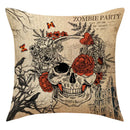 GobekUsa Halloween Pillowcase Set - Festive Sofa Cushion Covers with Pumpkin Cat Witch Hat Print.