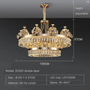 GobekUsa Crystal Chandelier: Postmodern Light Luxury Double-Layer Pendant for Home Living Room