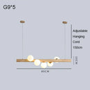 GobekUsa Burly Wood Walnut Glass Pendant Light for Living Room Bar Foyer