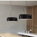 GobekUsa Glossy Black Round Nordic Pendant Light for Dining Room and Bar Decor