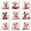 GobekUsa Cute Pet Dog Print Cushion Cover - Valentine's Day Home Decor Pillowcase