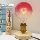 GobekUsa Gradient Pink LED Filament Heart Light Bulb - E27 Dimmable Romantic Warm Light