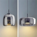 GobekUsa Glass Bowl Chandelier: Modern Nordic LED Smoke Hanging Lamp for Dining Room, Bar - Indoor Decor Lighting