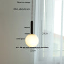 GobekUsa Amber Glass LED Pendant Light - Modern Nordic Design with Iron Base