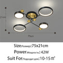 GobekUsa Gold Frame LED Chandelier: Modern Lighting for Living Room, Bedroom - Indoor Fixture & Lustres
