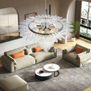 GobekUsa Glazed Gold LED Chandelier for Living Room Clubhouse Villa