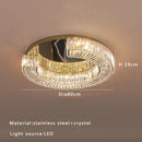 GobekUsa Crystal Luxe C-Shape LED Ceiling Lamp Gold Finish