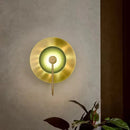 GobekUsa Circular Green Copper Wall Lamp - Modern Nordic LED Decor for Living Room