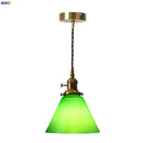 GobekUsa Green Glass LED Pendant Light for Home Decor and Cafe Lighting