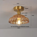 GobekUsa Butterfly Glass LED Ceiling Light - Copper Socket, Creative Bedroom Decor