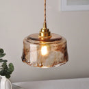 GobekUsa Amber Glass LED Pendant Lamp with Adjustable Wire for Dining Room and Kitchen
