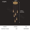 GobekUsa Gold Crystal Chandelier for Modern Living, Dining & Stair Lighting