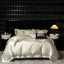 GobekUsa Luxe Brocade & Egyptian Cotton Bedding Set with Hollow Lace Edge