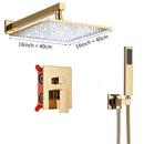 GobekUsa Gold 12" Digital Display Rainfall Shower Faucet with Single Lever Control