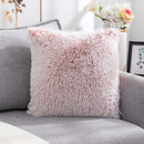 GobekUsa Cozy Plush Fur Cushion Cover 43x43cm White Grey Sofa Decor Pillowcase