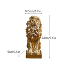 GobekUsa Golden Lion King Resin Figurines: Luxury Desktop Ornaments for Home & Office