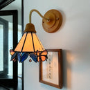 GobekUsa Butterfly Glass LED Wall Light with Copper Arm for Home Decor.