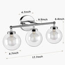 GobekUsa Double-Head Glass & Iron Wall Lamps, Modern Minimalist Bathroom Vanity Lights