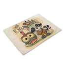 GobekUsa Cute Owl Animal Placemat Music Bird Kitchen Dining Table Mats Coaster Bowl Cup Mat