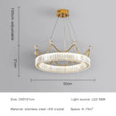 GobekUsa Crown Petal LED Crystal Chandelier - Luxury Nordic Design for Girls' Bedroom