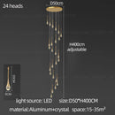 GobekUsa Crystal Chandelier: Modern LED Hanging Lamp for Living Room, Villa, and Staircase