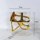 GobekUsa Gold-Edged Glass Vase with Geometric Patterns for Home Decor