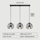 Nordic Smoke Gray Glass Pendant Light Chandelier