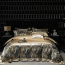 GobekUsa Luxe Brocade Jacquard Bedding Set with Egyptian Cotton & Embroidery
