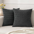 GobekUsa Corduroy Striped Pillow Cover 18x18 Inch Luxury Cushion Case for Living Room