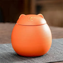 GobekUsa Lucky Cat Tea Storage Jar: Cute Ceramic Can for Household Tea and Candy Storage