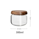 GobekUsa Acacia Wood Lid Glass Food Storage Container - Elegant and Functional Kitchen Jar