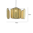 GobekUsa Bamboo Core Rattan Chandelier LED Suspension Lamp for Home Decor Lighting