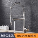 GobekUsa Gold Spring Spout Kitchen Faucet - Single Pull Out Mixer Tap