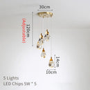 GobekUsa Crystal Chandelier Staircase Pendant Lamp LED Lighting Fixture for Living Room