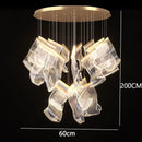 GobekUsa Crystal Chandelier Stair Pendant Living Room Lighting Modern Interior Pendant Lights